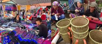 Visiter marché dominical Pà Cò Mai Chau avec Guide francophone au Vietnam