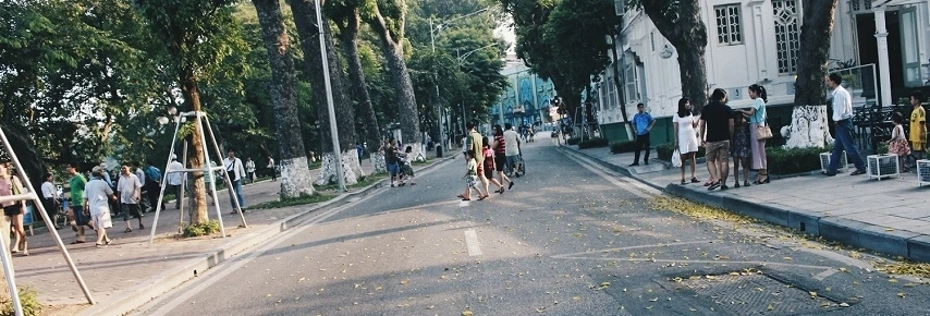 Rues piétonnes autour du lac Hoan Kiem agence de voyage au Vietnam Hanoi