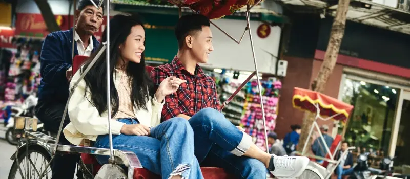 Balade en cyclo-pousse dans les vieux quartiers