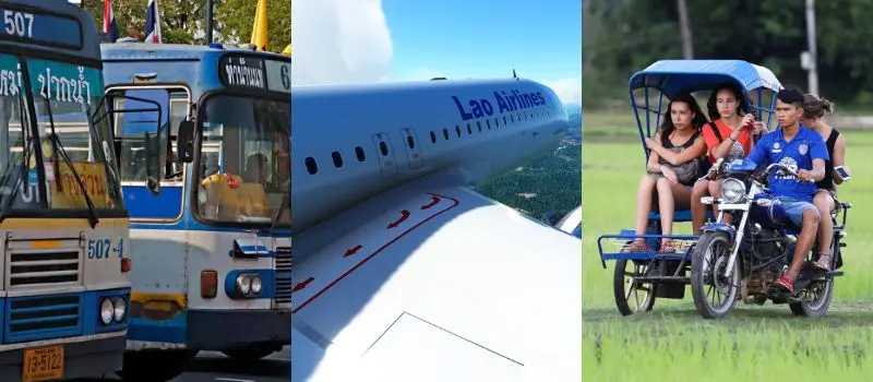 Quels moyens de transport puis-je utiliser pour un voyage au Laos?