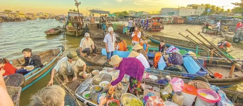 March&eacute; flottant de Cai Rang, delta du M&eacute;kong