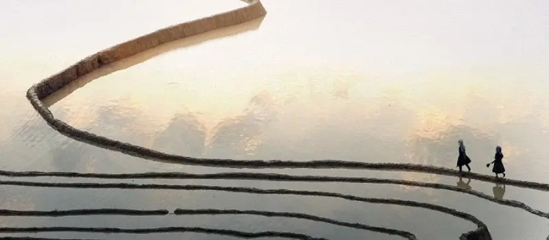 Mu Cang Chai dans la saison de coul&eacute;e d&rsquo;eau