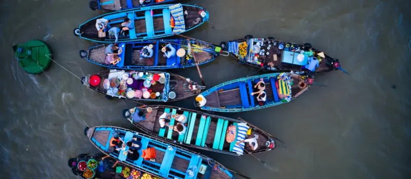 March&eacute; flottant de Cai Rang, delta du M&eacute;kong