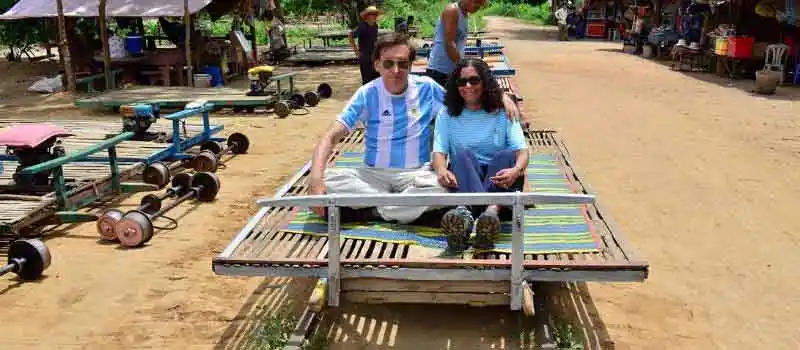 Train de bambou &agrave; Battambang Cambodge