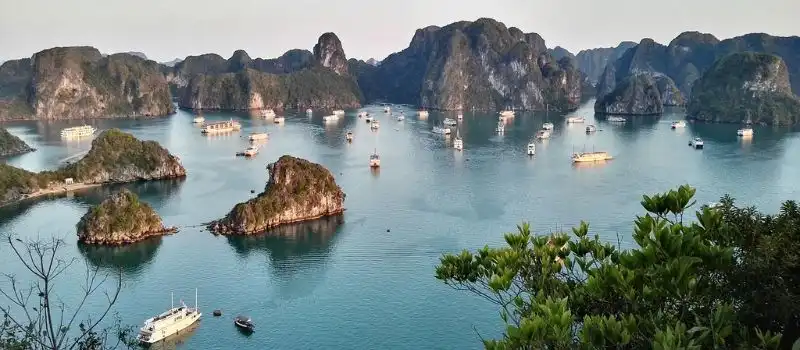 Villages flottants populaires dans la baie d'Halong